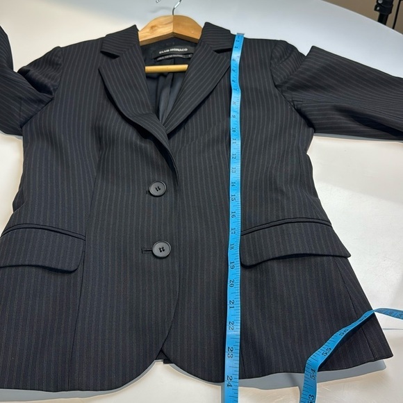 Club Monaco pinstripe black wool size 0 - Picture 5 of 8